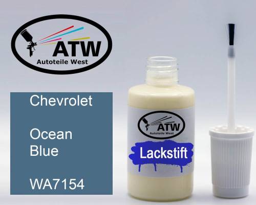 Chevrolet, Ocean Blue, WA7154: 20ml Lackstift, von ATW Autoteile West.